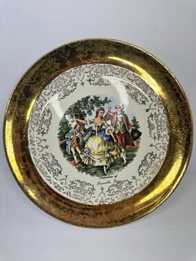 Vintage Sabin Crest-O-Gold 22K Souvenir Knoxville TN Plate Colonial 10”